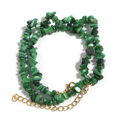 Natural Blue Stone Choker Necklace Irregular Healing Gravel Aquamarines Crystal Quartz Chip Beads Necklace For Women Jewelry