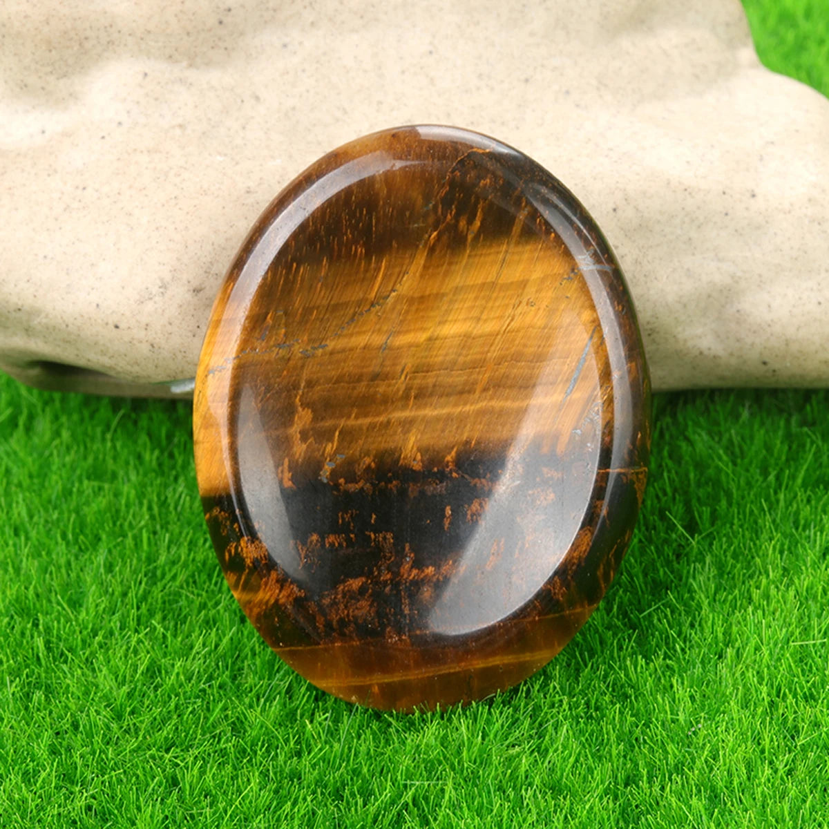 Thumb Worry Stone Oval Quartz Healing Crystal Chakra & Natural Gemstone Decor