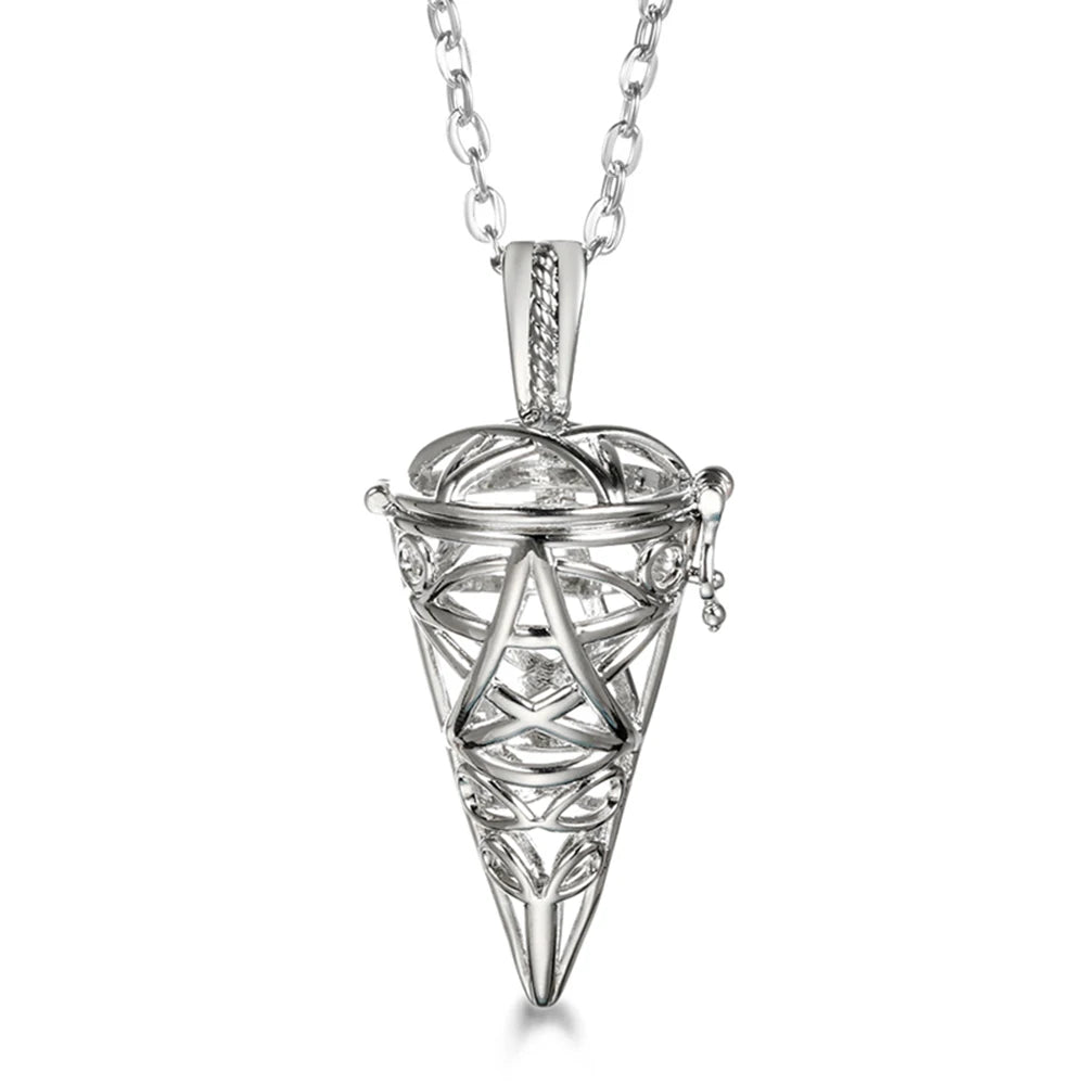 Russian Traditional Angel Wings Chime Necklace Essential Oil Diffuser Aromatherapy Pendant