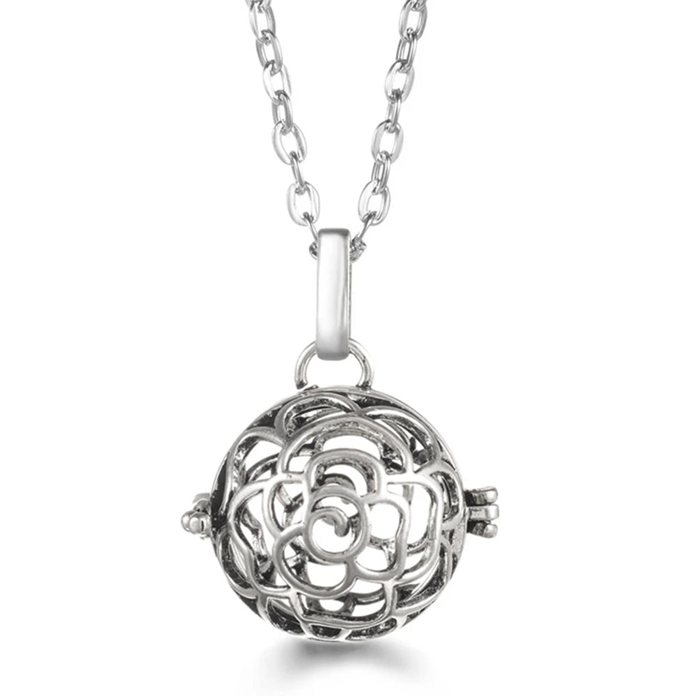 Russian Traditional Angel Wings Chime Necklace Essential Oil Diffuser Aromatherapy Pendant