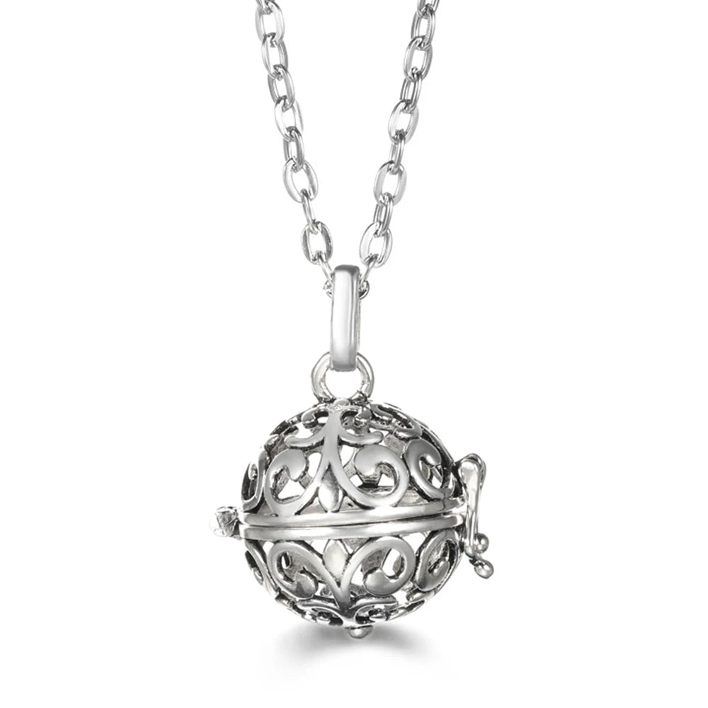 Russian Traditional Angel Wings Chime Necklace Essential Oil Diffuser Aromatherapy Pendant