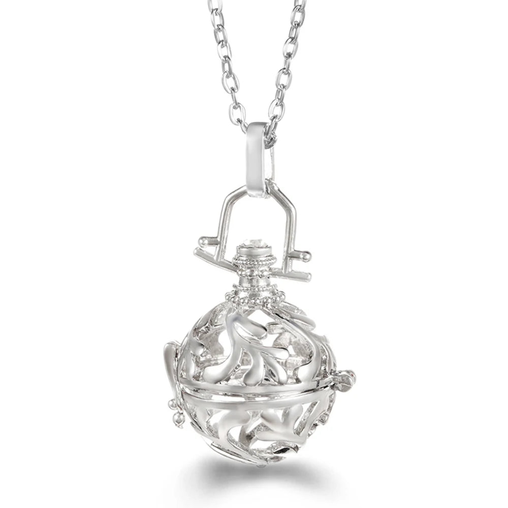 Russian Traditional Angel Wings Chime Necklace Essential Oil Diffuser Aromatherapy Pendant