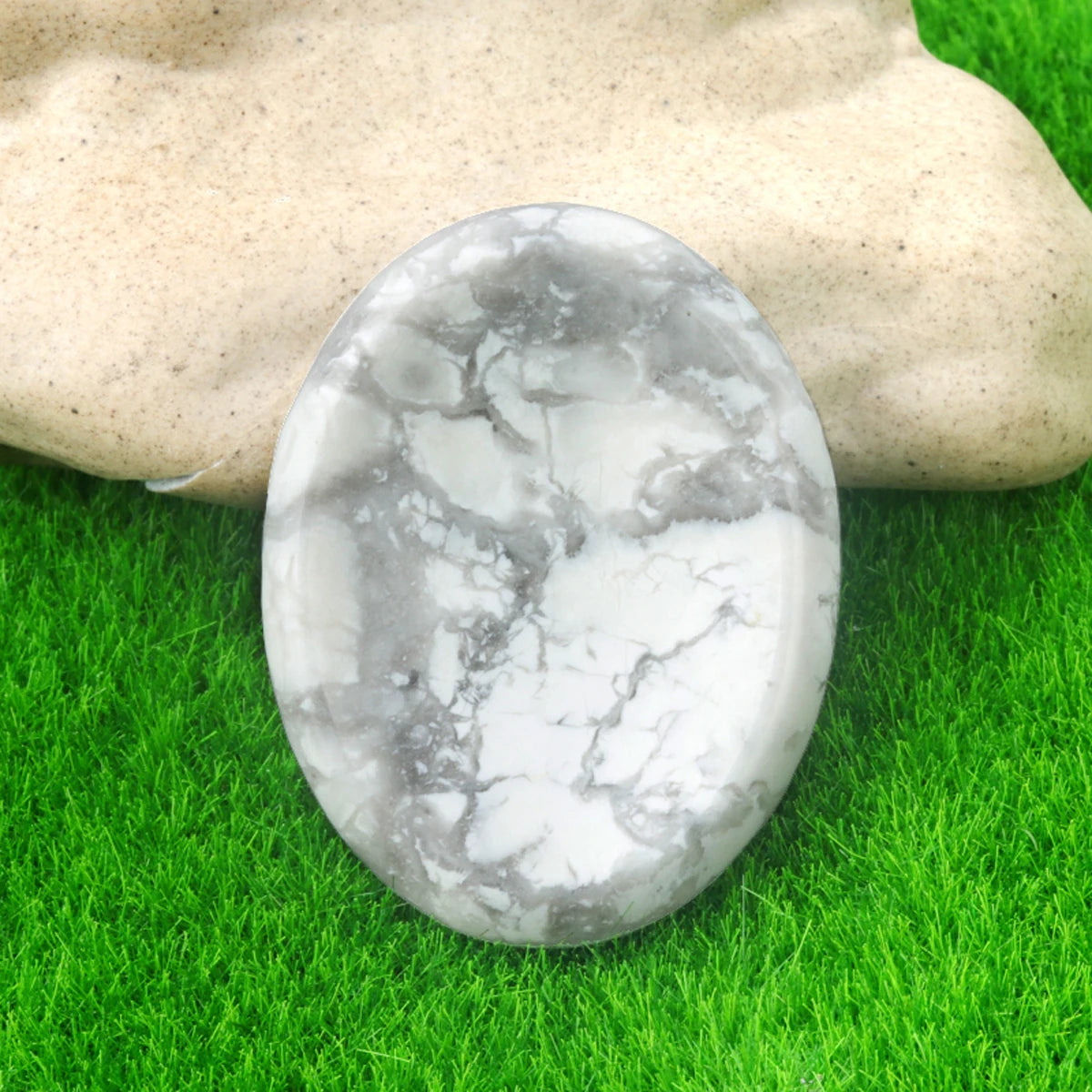 Thumb Worry Stone Oval Quartz Healing Crystal Chakra & Natural Gemstone Decor