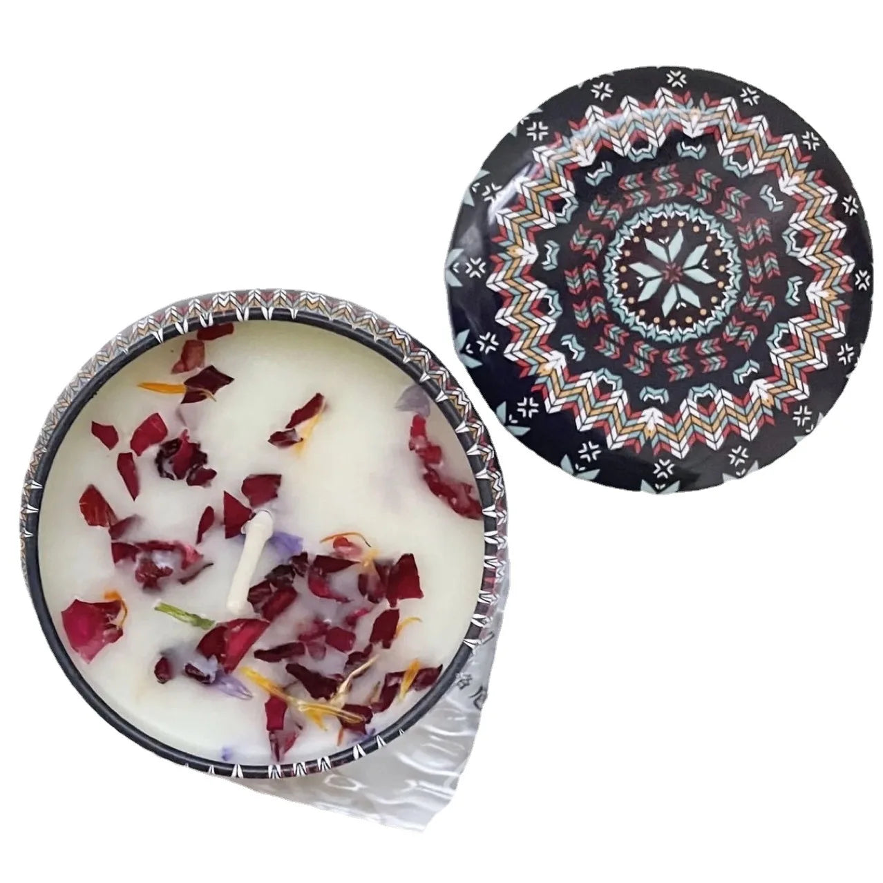 Soybean Wax Dried Flower Scented Candle – Calming Floral Aroma for Energy & Balance