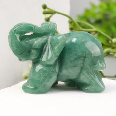 Hand-Carved Crystal Elephant – Rose Quartz & Amethyst