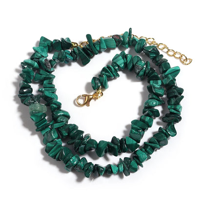 Natural Blue Stone Choker Necklace Irregular Healing Gravel Aquamarines Crystal Quartz Chip Beads Necklace For Women Jewelry