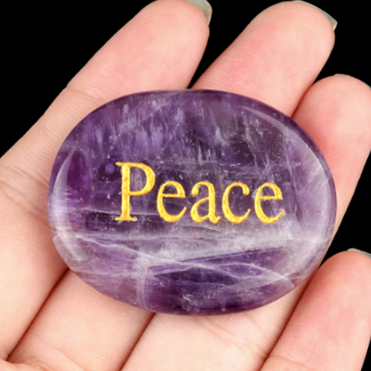 Thumb Worry Stone Oval Quartz Healing Crystal Chakra & Natural Gemstone Decor
