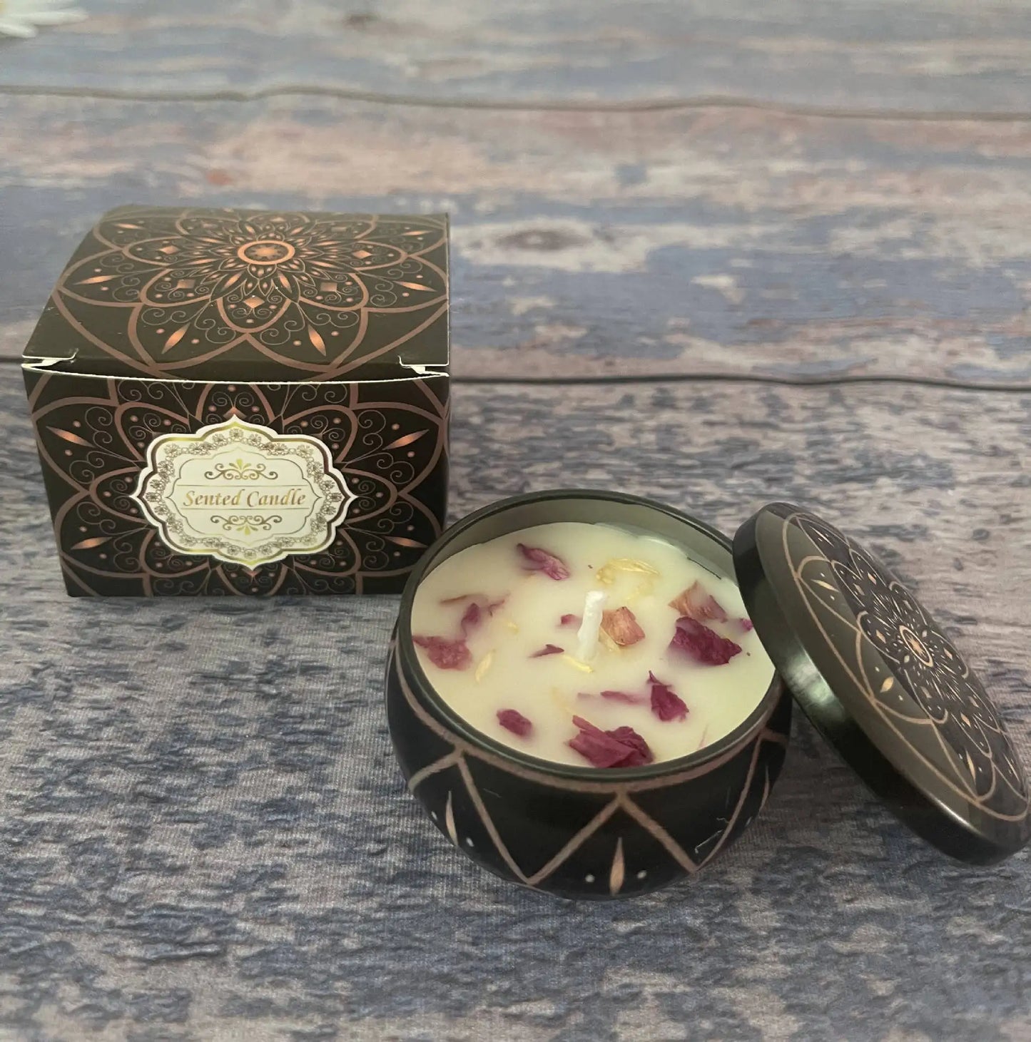 Soybean Wax Dried Flower Scented Candle – Calming Floral Aroma for Energy & Balance