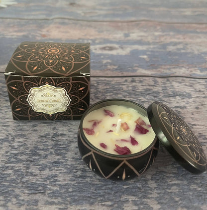 Soybean Wax Dried Flower Scented Candle – Calming Floral Aroma for Energy & Balance