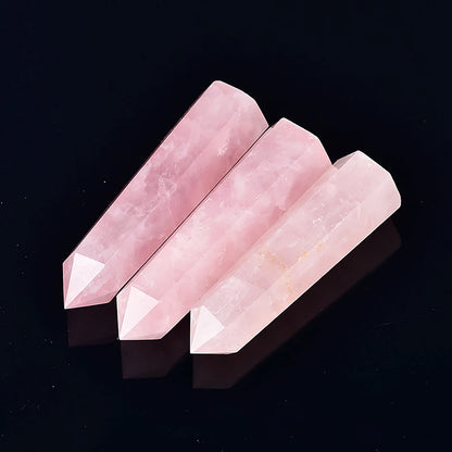 Natural Point Wand Rose Quartz & Amethyst Crystal for Healing and Home Decor