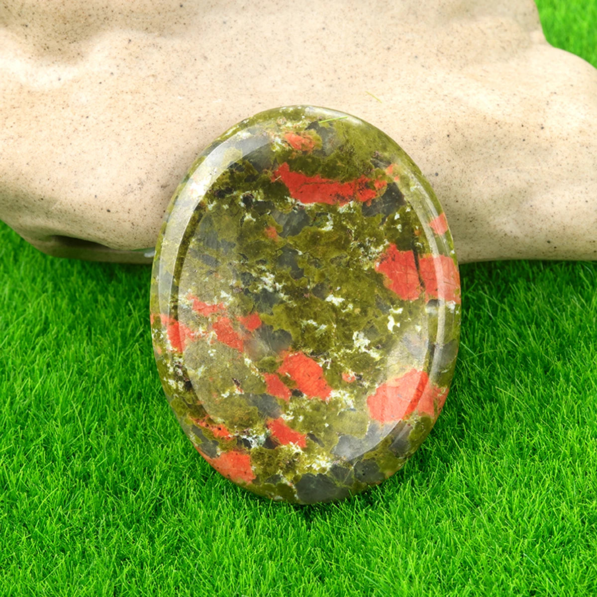 Thumb Worry Stone Oval Quartz Healing Crystal Chakra & Natural Gemstone Decor