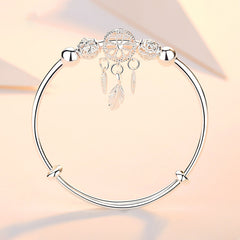 Stunning Silver Dreamcatcher Feather Bracelet