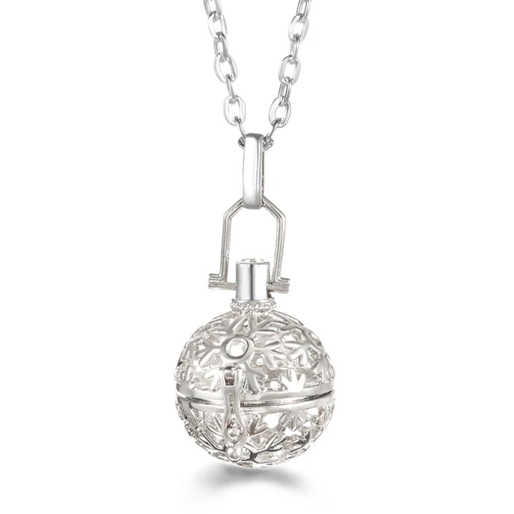 Russian Traditional Angel Wings Chime Necklace Essential Oil Diffuser Aromatherapy Pendant