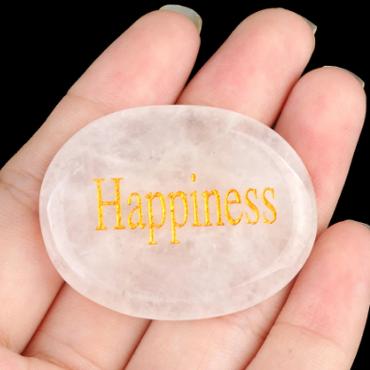 Thumb Worry Stone Oval Quartz Healing Crystal Chakra & Natural Gemstone Decor