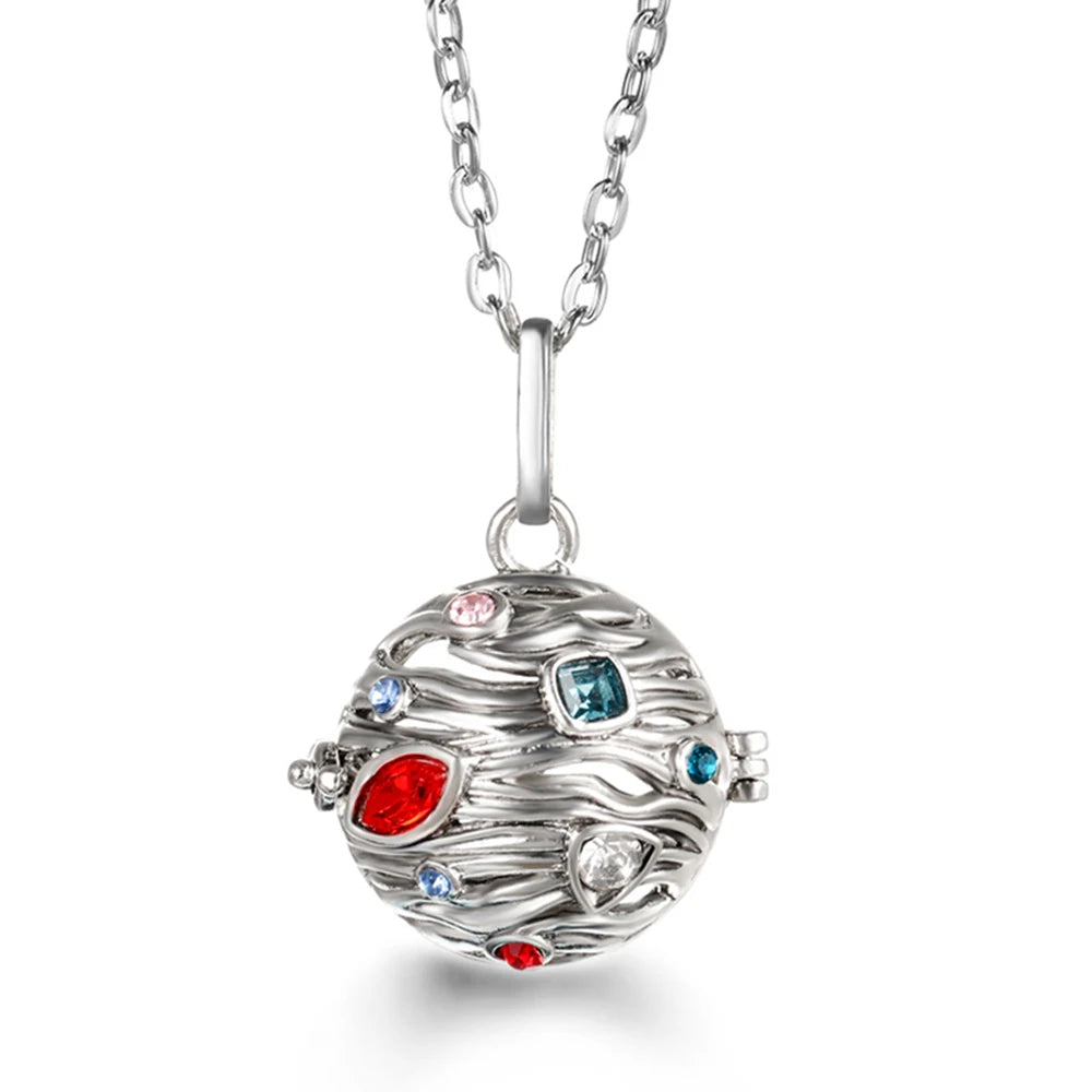 Russian Traditional Angel Wings Chime Necklace Essential Oil Diffuser Aromatherapy Pendant