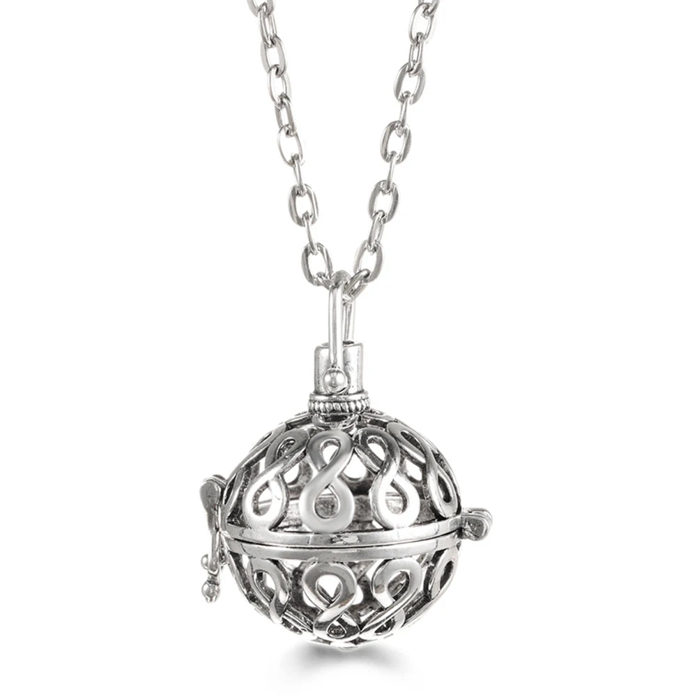 Russian Traditional Angel Wings Chime Necklace Essential Oil Diffuser Aromatherapy Pendant