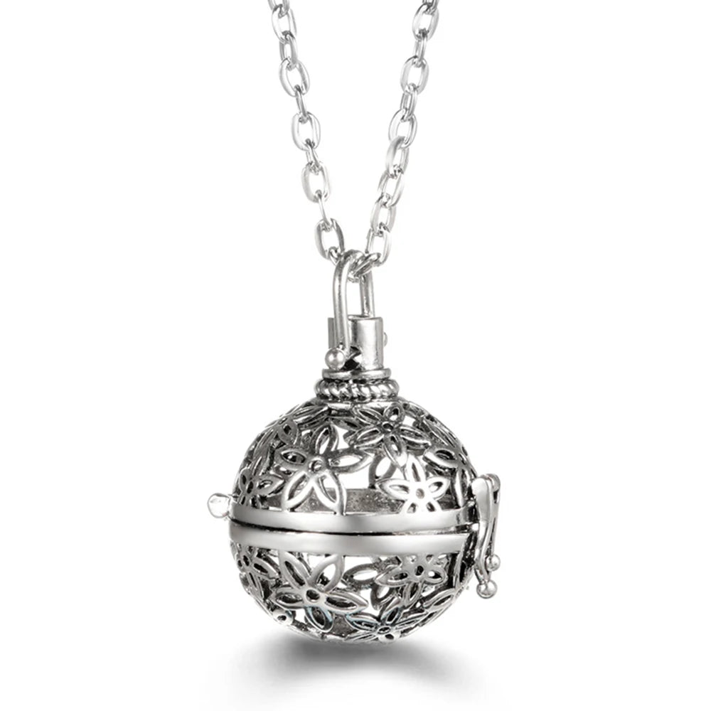 Russian Traditional Angel Wings Chime Necklace Essential Oil Diffuser Aromatherapy Pendant