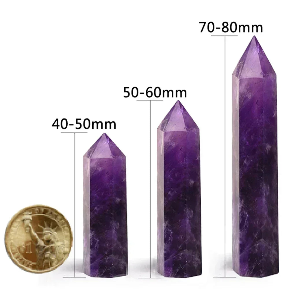 Natural Point Wand Rose Quartz & Amethyst Crystal for Healing and Home Decor
