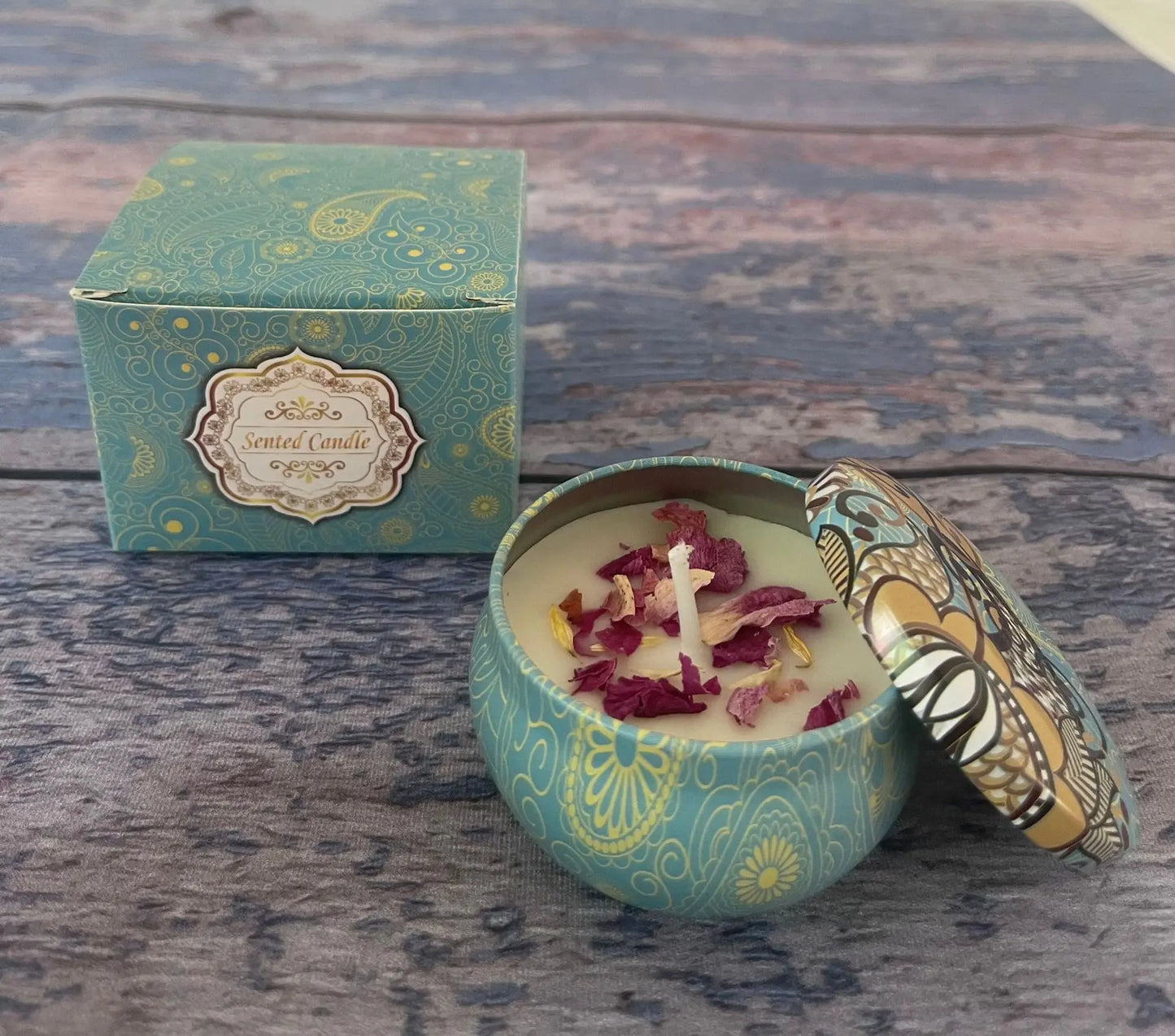 Soybean Wax Dried Flower Scented Candle – Calming Floral Aroma for Energy & Balance