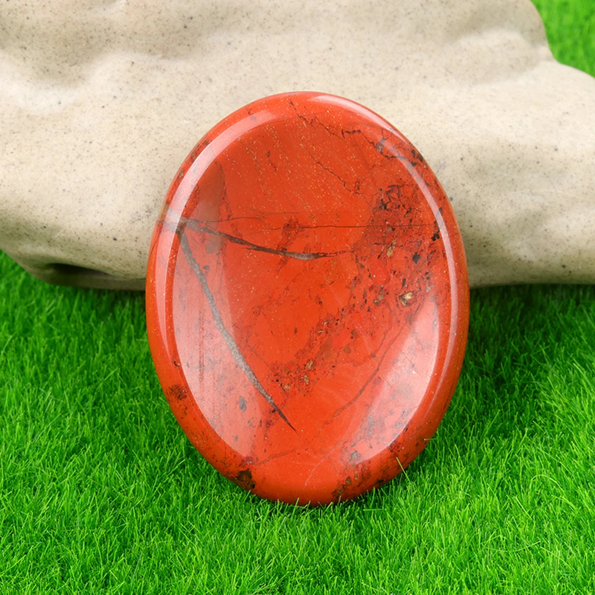 Thumb Worry Stone Oval Quartz Healing Crystal Chakra & Natural Gemstone Decor