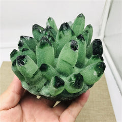 468g  Natural Green Ghost Phantom Quartz Crystal Cluster Healing Specimen