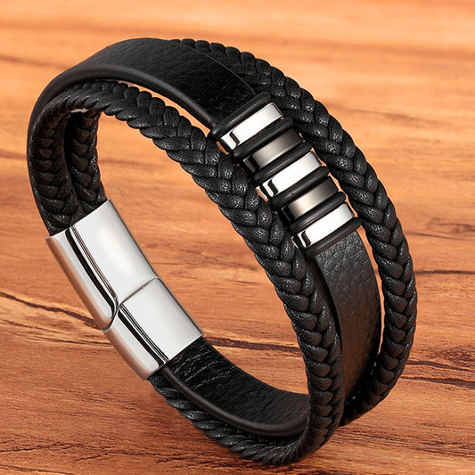 69 Various Leather Stainless Steel Braided Bracelet