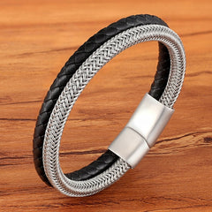 69 Various Leather Stainless Steel Braided Bracelet