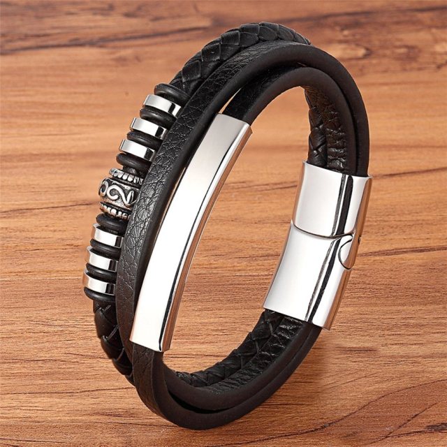69 Various Leather Stainless Steel Braided Bracelet