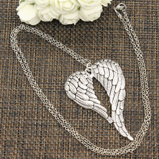 2 Various Tibetan Silver Angel Wings Charm Necklace