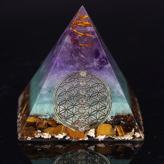 5 Various Gold Wire Orgone Pyramid Crystal