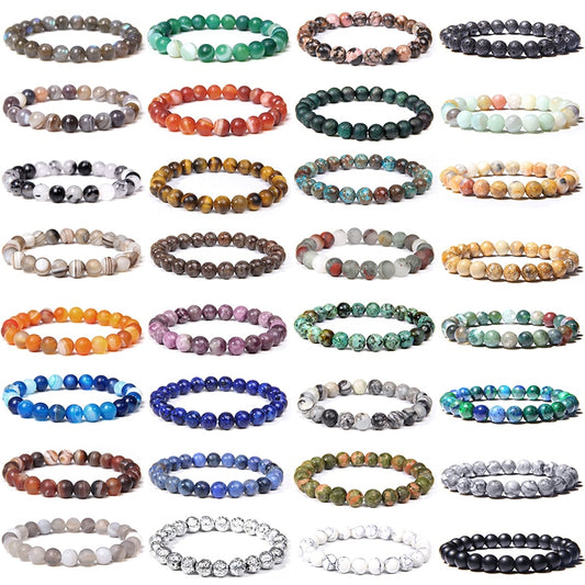 17 Various Natural Healing Energy Beaded Bracelets O - Z