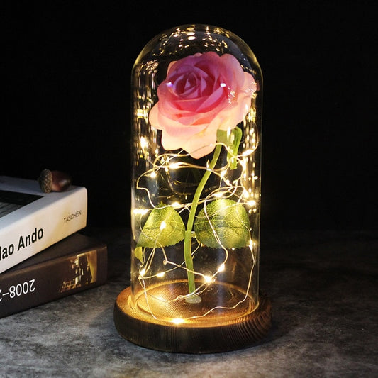34 Various Enchanted LED Galaxy Rose Eternal Flower Dome