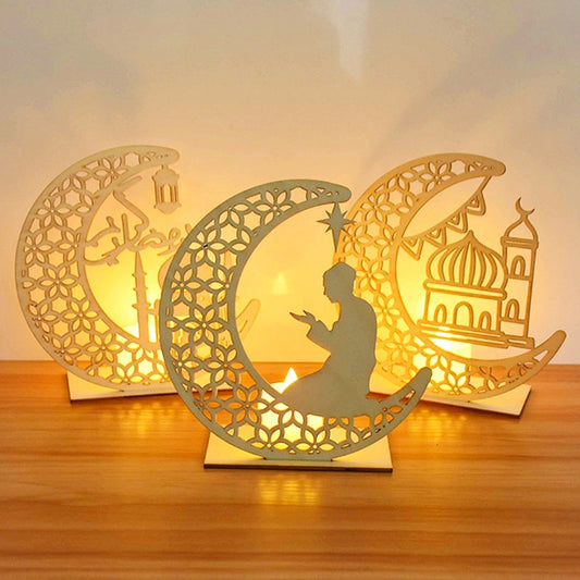 19 Various Mubarak Wooden LED Candle Light