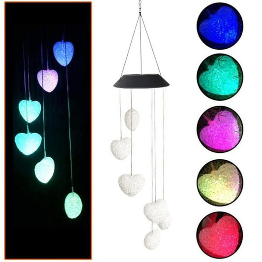 28 Various 6LED Solar Power Changeable Waterproof Butterfly Wind Chimes