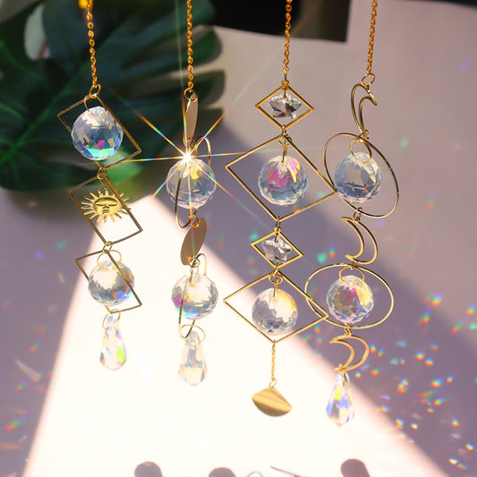 34 Various Crystal Star Moon Wind Chimes