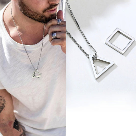 19 Various Interlocking Square Triangle Necklaces