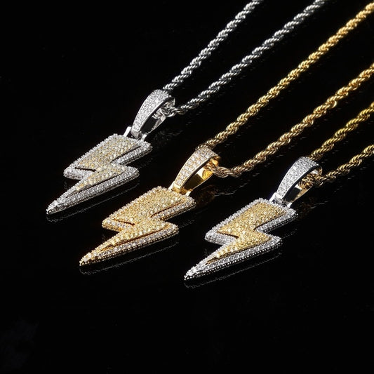3 Various Retro Zircon Lightning Necklaces