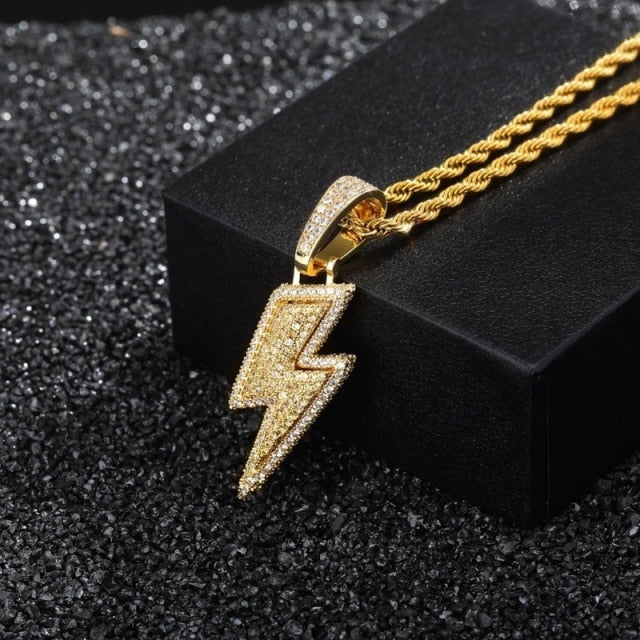 3 Various Retro Zircon Lightning Necklaces