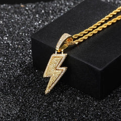 3 Various Retro Zircon Lightning Necklaces