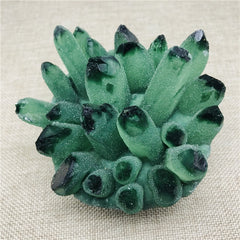 468g  Natural Green Ghost Phantom Quartz Crystal Cluster Healing Specimen