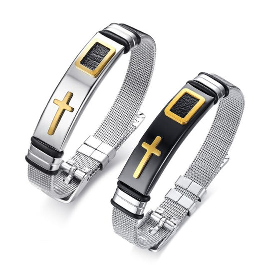 5 Various Stainless Steel Cross Bracelet