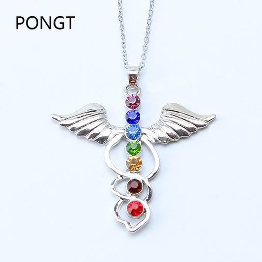 7 Various Chakra Rhinestone Crystal Necklaces